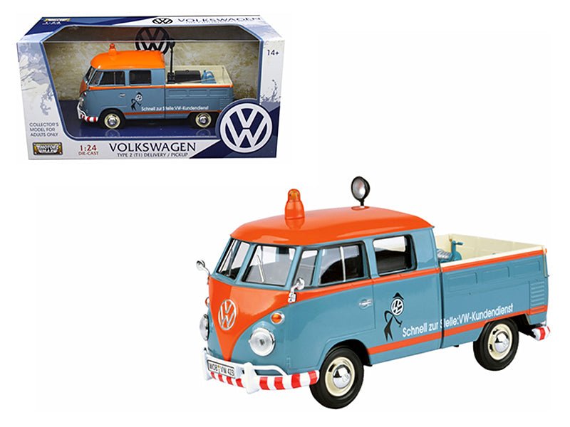Rapid Vehicles Volkswagen Type 2 (T1) Delivery Service Pickup Truck Blue and Orange...