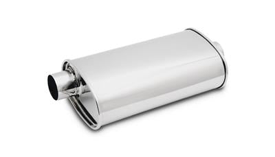 Muffler Oval Stainless 2IN Ctr Polish - VIB1104