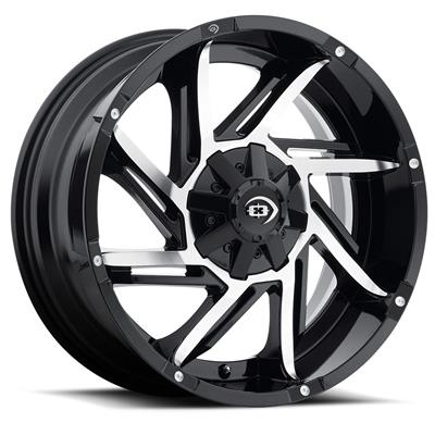 Vision Off-Road 422 Prowler Series Gloss Black Machined Face Wheels - S2729