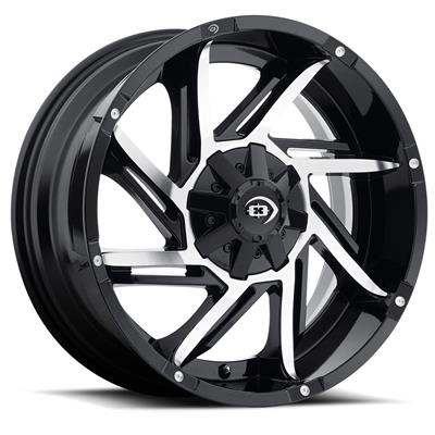 Vision Off-Road 422 Prowler Series Gloss Black Machined Face Wheels - S3084