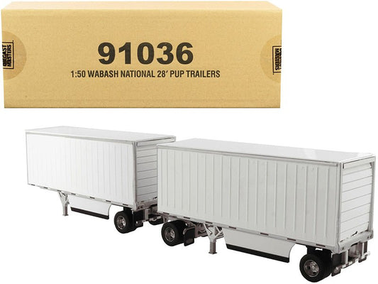Rapid Vehicles Wabash National 28' Double Pup Trailers White "Transport Series" 1/50 Diecast...