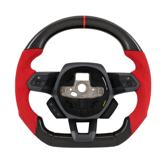 STRATEC SYSTEMS Custom Alcantara Red Steering Wheel for Lamborghini Huracan LP580 LP610 LP640 EVO...