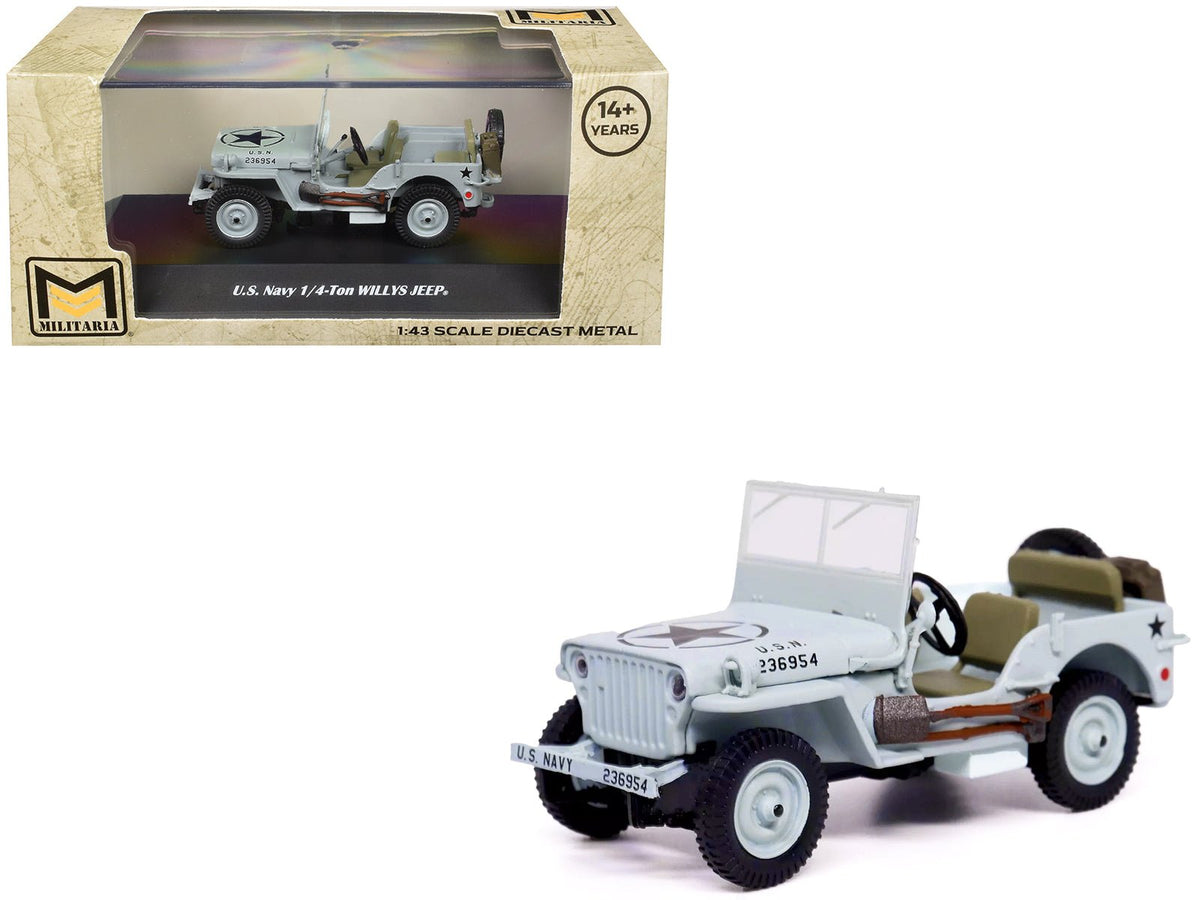 Rapid Vehicles Willys Jeep 1/4-Ton Car Light Blue "United States Navy" 1/43 Diecast Model by...