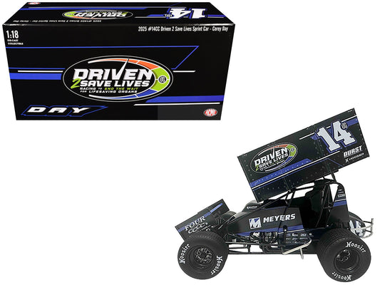 Rapid Vehicles Winged Sprint Car #14CC Corey Day (Blue Version) "Driven 2 Save Lives" Jason...