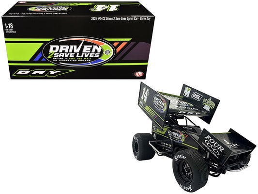 Rapid Vehicles Winged Sprint Car #14CC Corey Day (Green Version) "Driven 2 Save Lives" Jason...