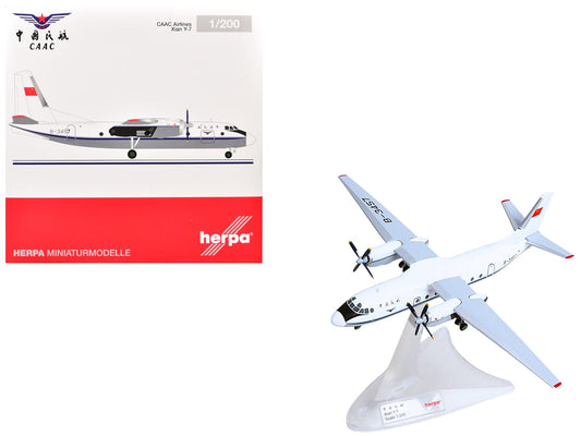 Rapid Vehicles Xian Y-7 Commercial Aircraft "CAAC Airlines" (B-3457) White with Blue Stripes...