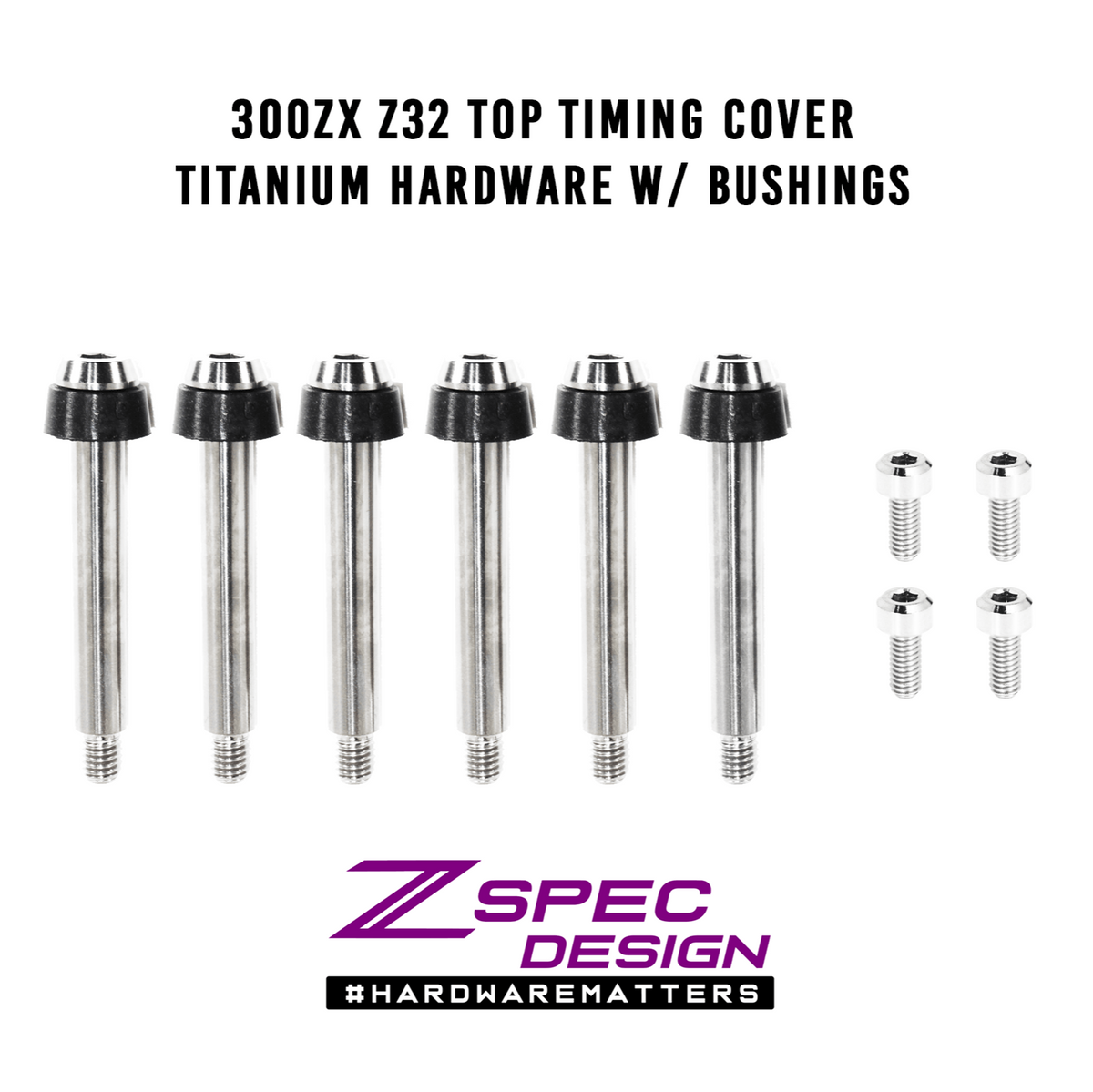 ZSPEC "Most Visible" (Top) Timing Covers Fasteners, Nissan 300zx Z32, Titanium