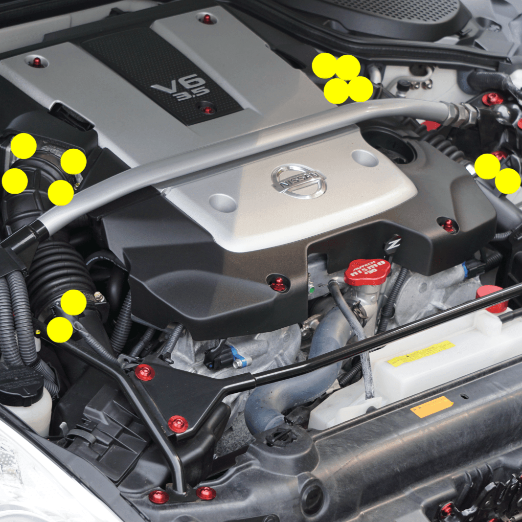 ZSPEC Throttle Bodies & Airflow Sensors Fasteners for Nissan 350z HR, Stainless & Billet