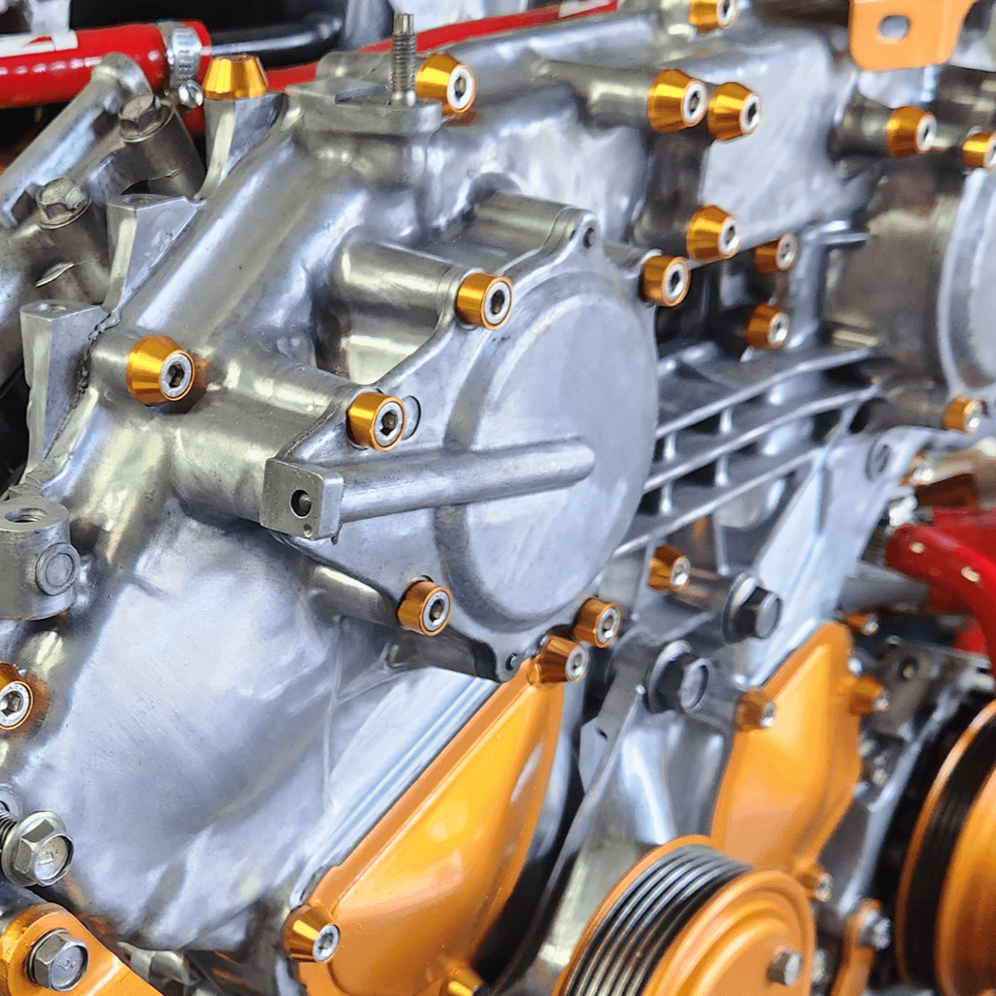 ZSPEC VQ35DE Front-Engine Covers Fastener Kit, CAM/Water Pump/Tensioner, Stainless & Billet