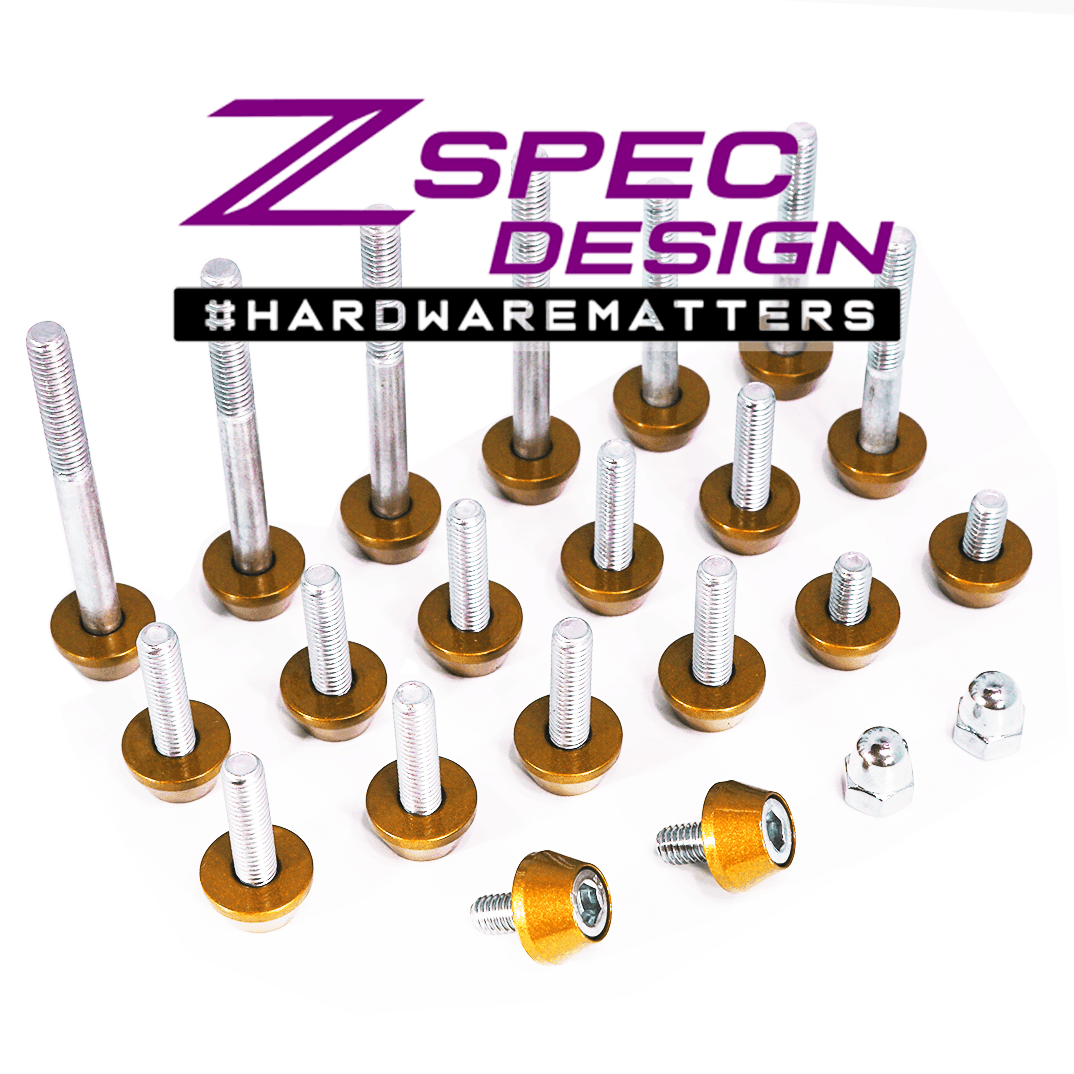 ZSPEC Plenum Fastener Kit for Nissan 350z VQ35DE +10mm (LONGER) Spacer, Stainless & Billet