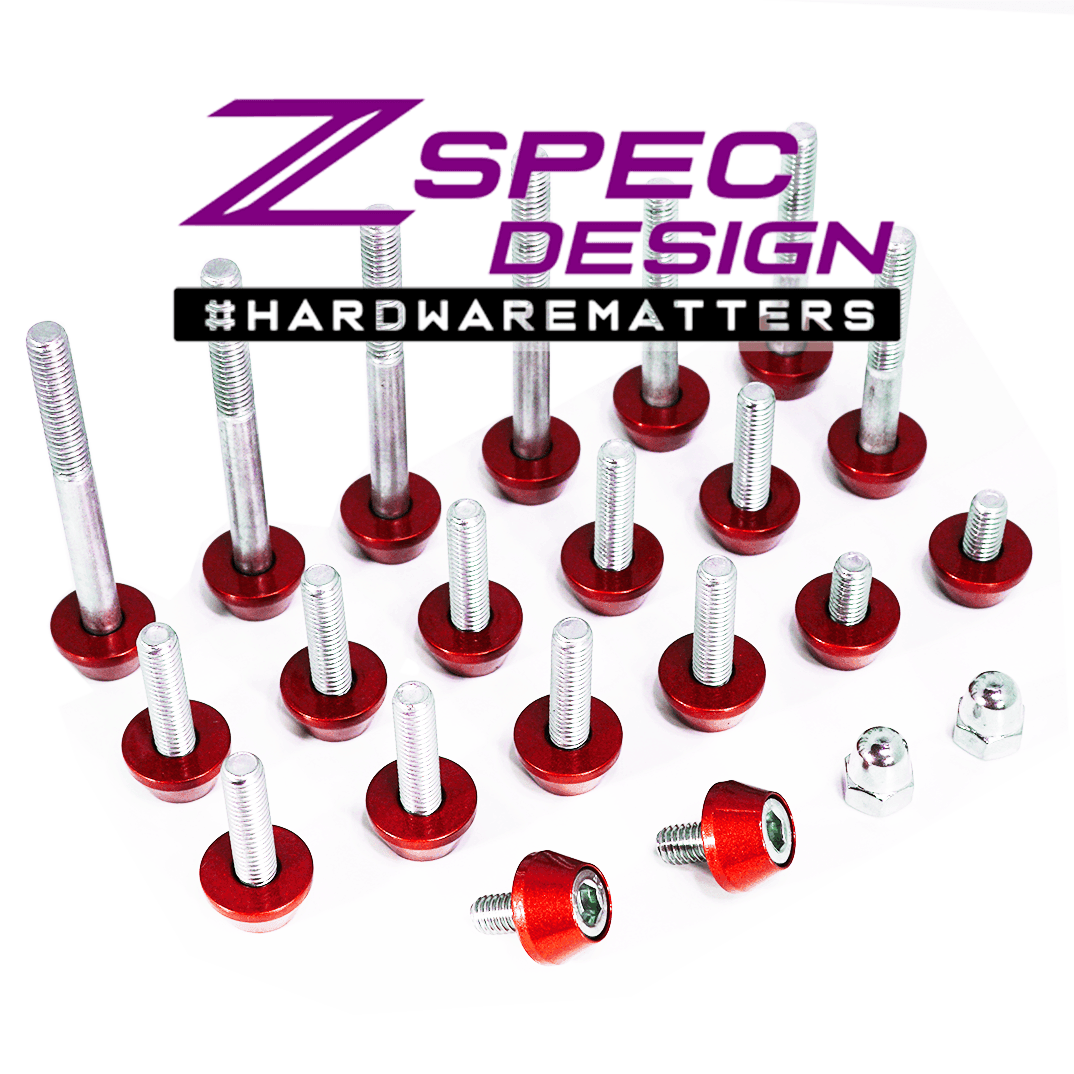 ZSPEC Plenum Fastener Kit for Nissan 350z VQ35DE +10mm (LONGER) Spacer, Stainless & Billet