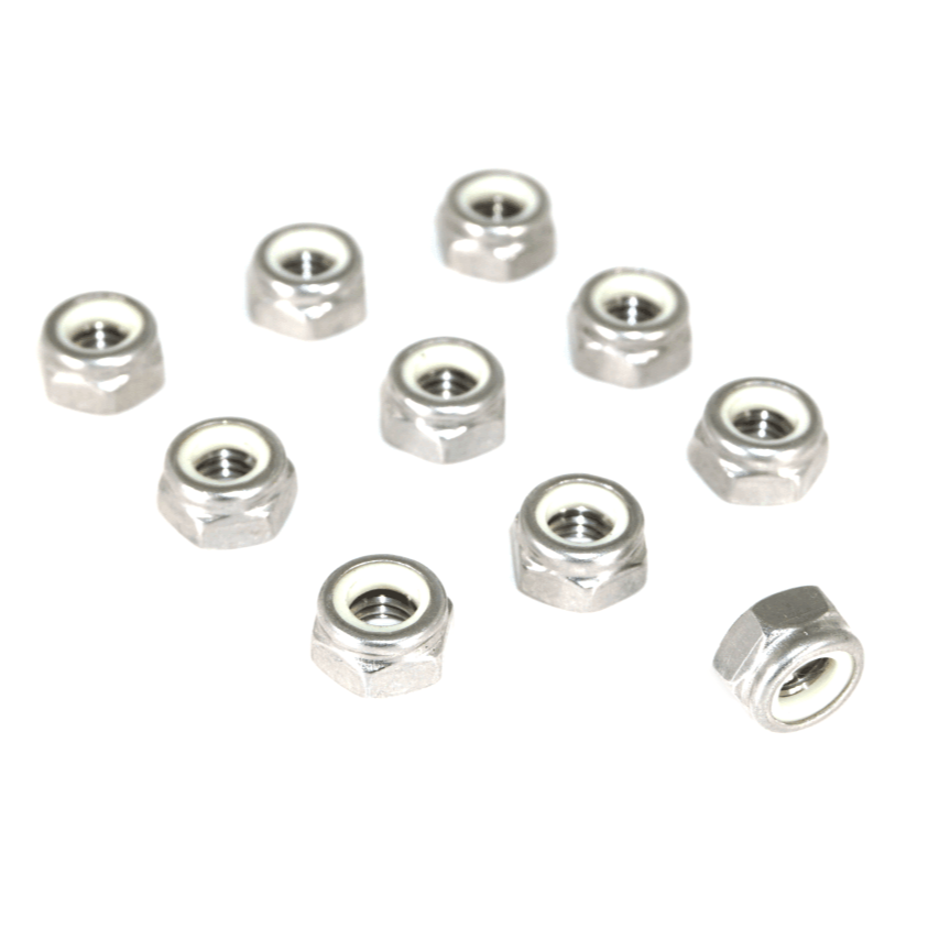 ZSPEC M5-0.8 Nylon Lock Nuts, Stainless SUS304, 10-Pack