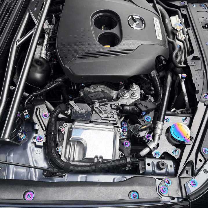 ZSPEC Stage-2 Dress Up Bolts® Fastener Kit for the '19+ Mazda3 2.5 Turbo BP, Titanium