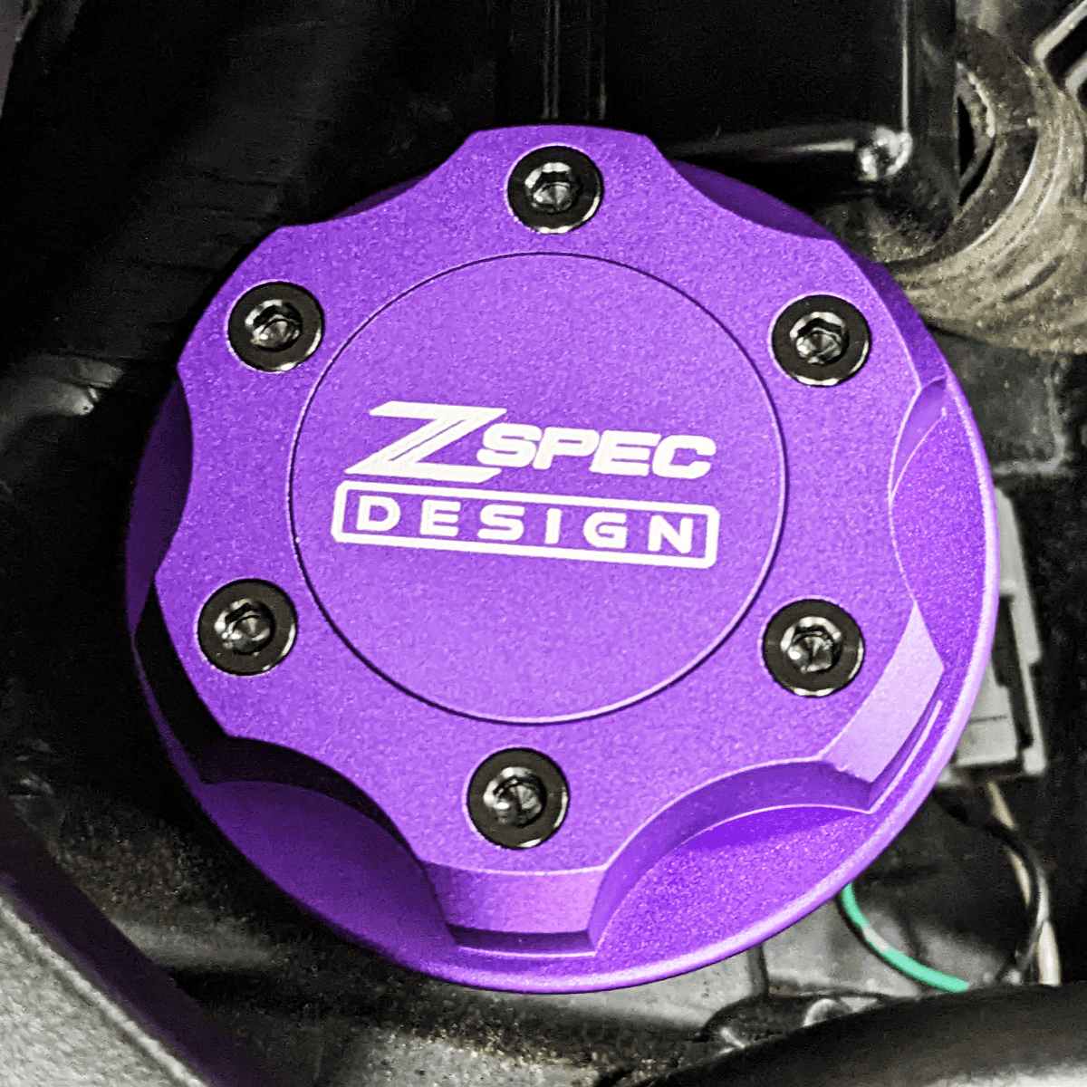 ZSPEC Billet Oil Filler Cap for Nissan/Infiniti/Datsun, Purple Cap w/ Titanium Accents