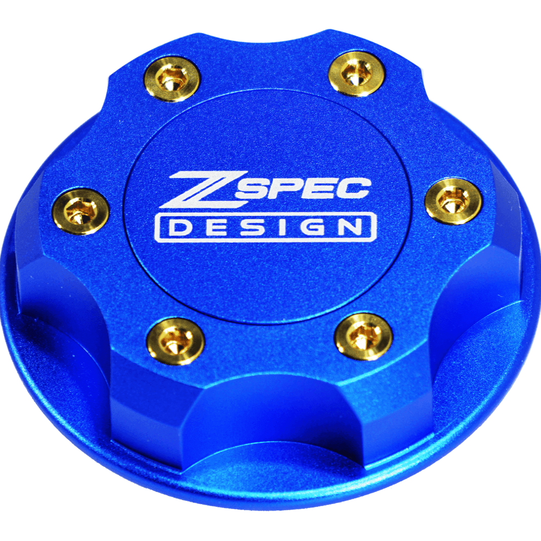ZSPEC Billet Oil Filler Cap for Nissan/Infiniti/Datsun, Blue Cap w/ Titanium Accents