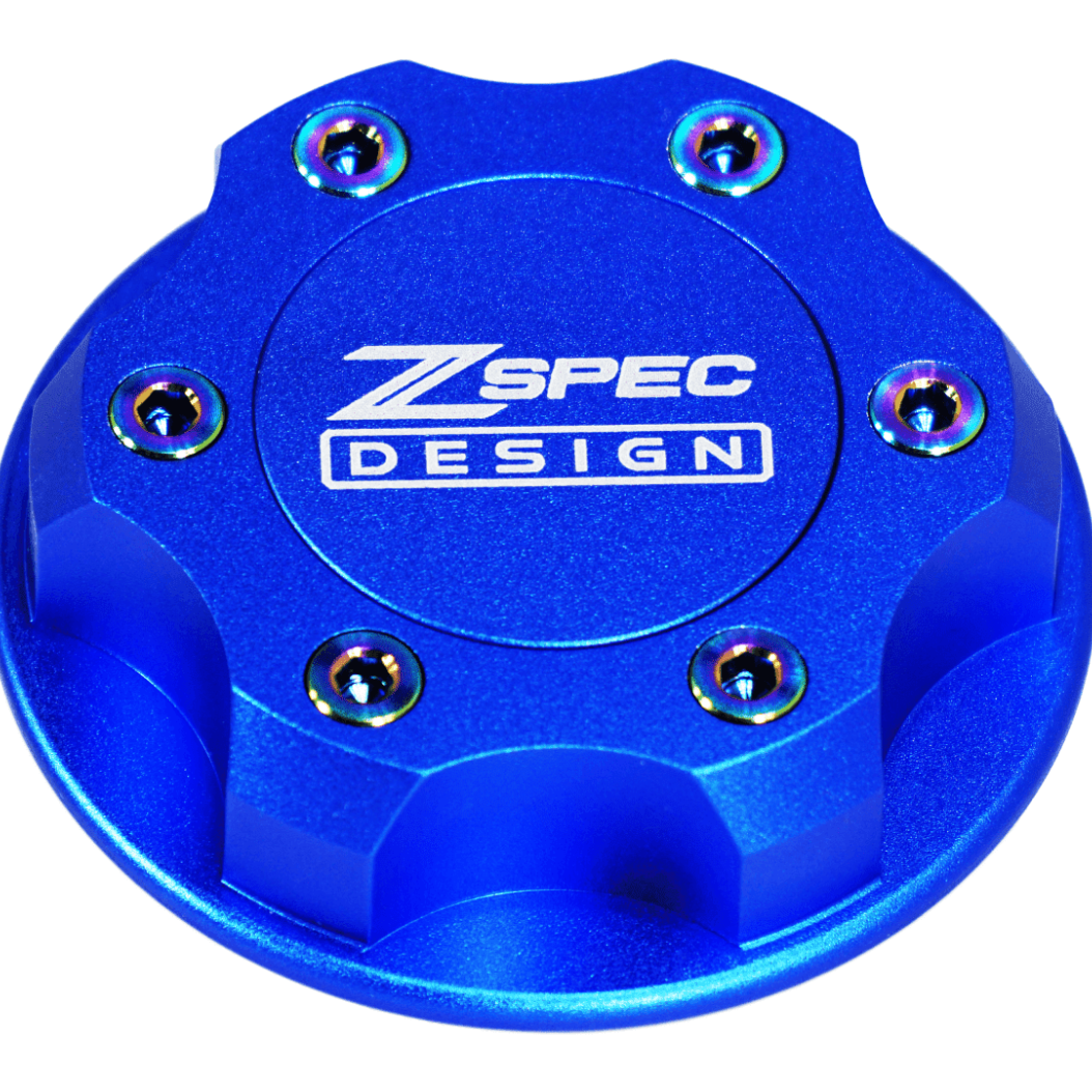 ZSPEC Billet Oil Filler Cap for Nissan/Infiniti/Datsun, Blue Cap w/ Titanium Accents
