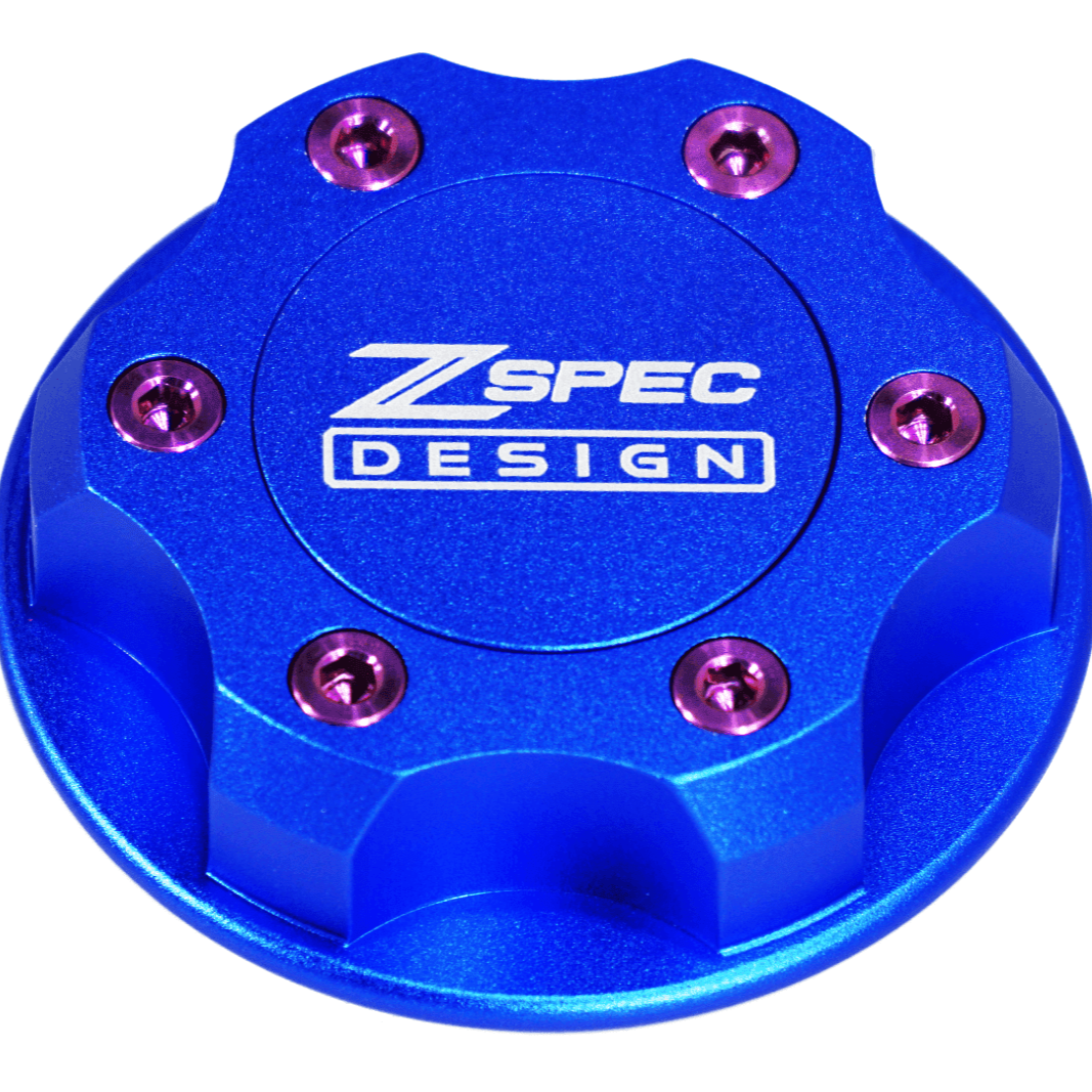 ZSPEC Billet Oil Filler Cap for Nissan/Infiniti/Datsun, Blue Cap w/ Titanium Accents