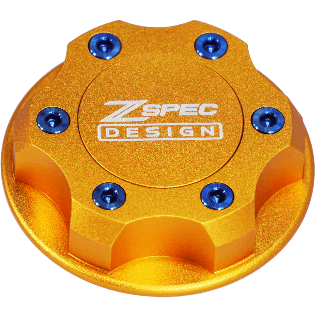 ZSPEC Billet Oil Filler Cap for Nissan/Infiniti/Datsun, Orange-Gold Cap w/Titanium Accents
