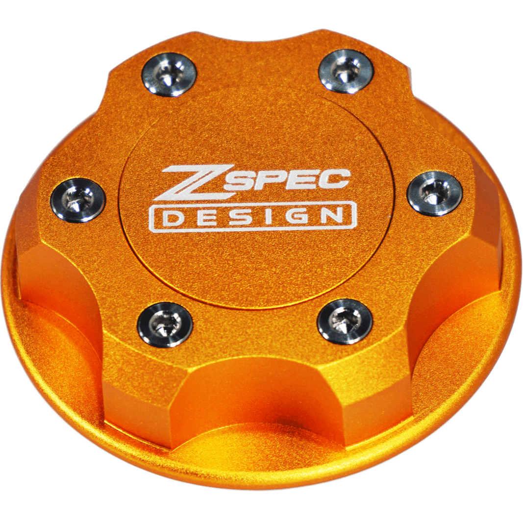 ZSPEC Billet Oil Filler Cap for Nissan/Infiniti/Datsun, Orange-Gold Cap w/Titanium Accents
