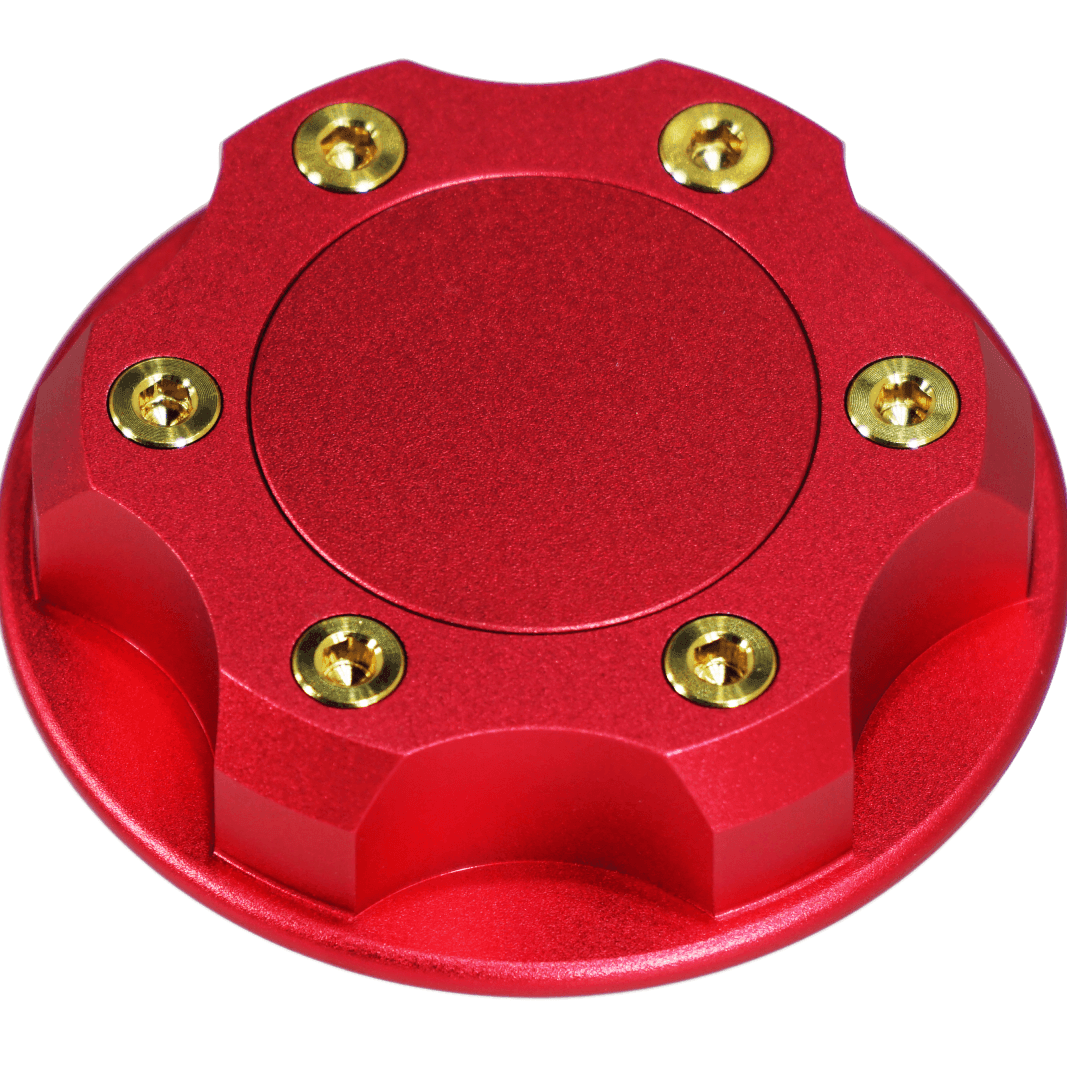 ZSPEC Billet Oil Filler Cap for Nissan/Infiniti/Datsun, Red Cap w/ Titanium Accents