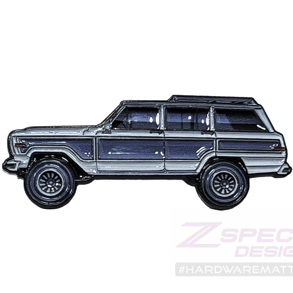 ZSPEC Collector Lapel / Hat Pin - Jeep Wagoneer with Rustic Scene Card