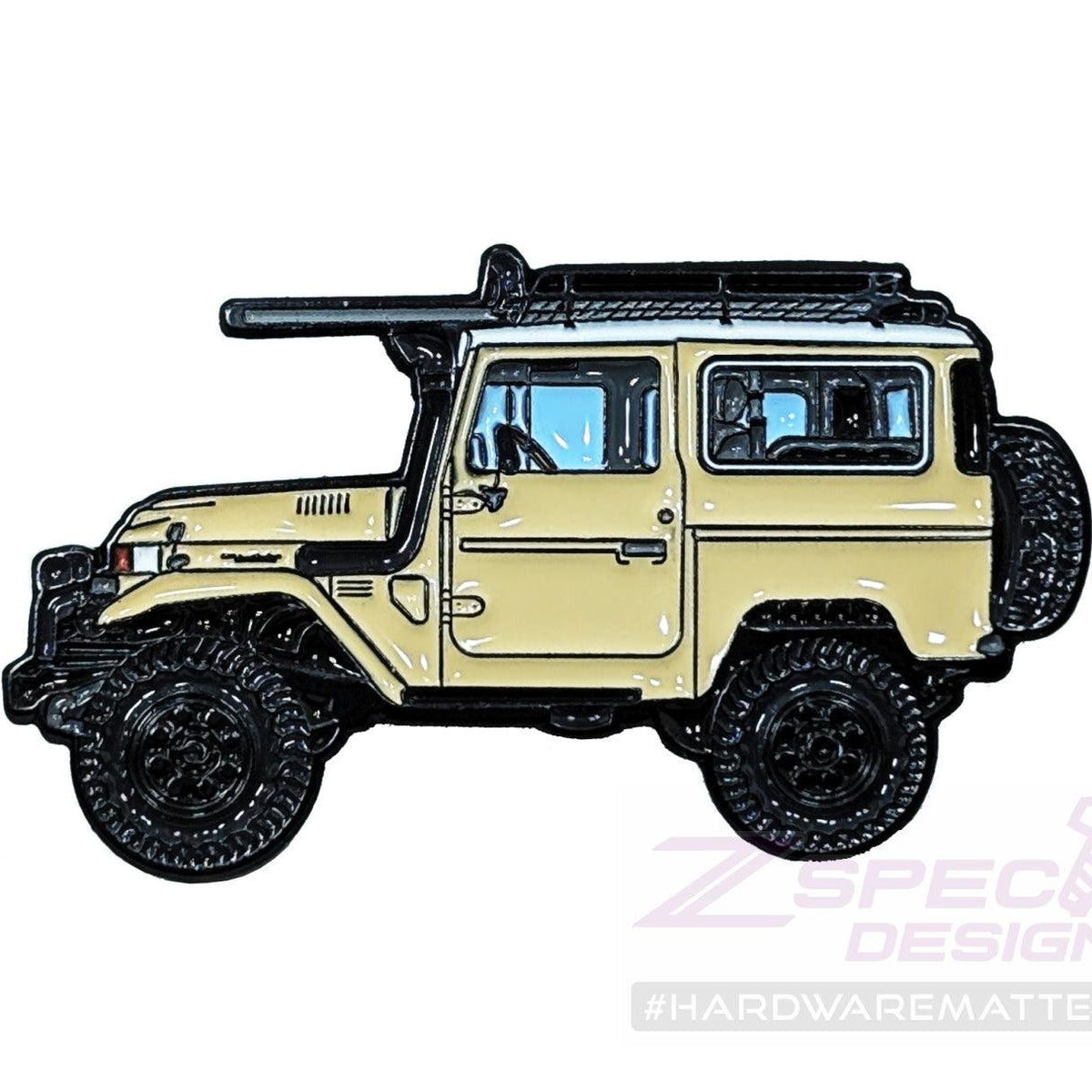 ZSPEC Collector Lapel / Hat Pin - Toyota Landcruiser with Desert-Expedition Card