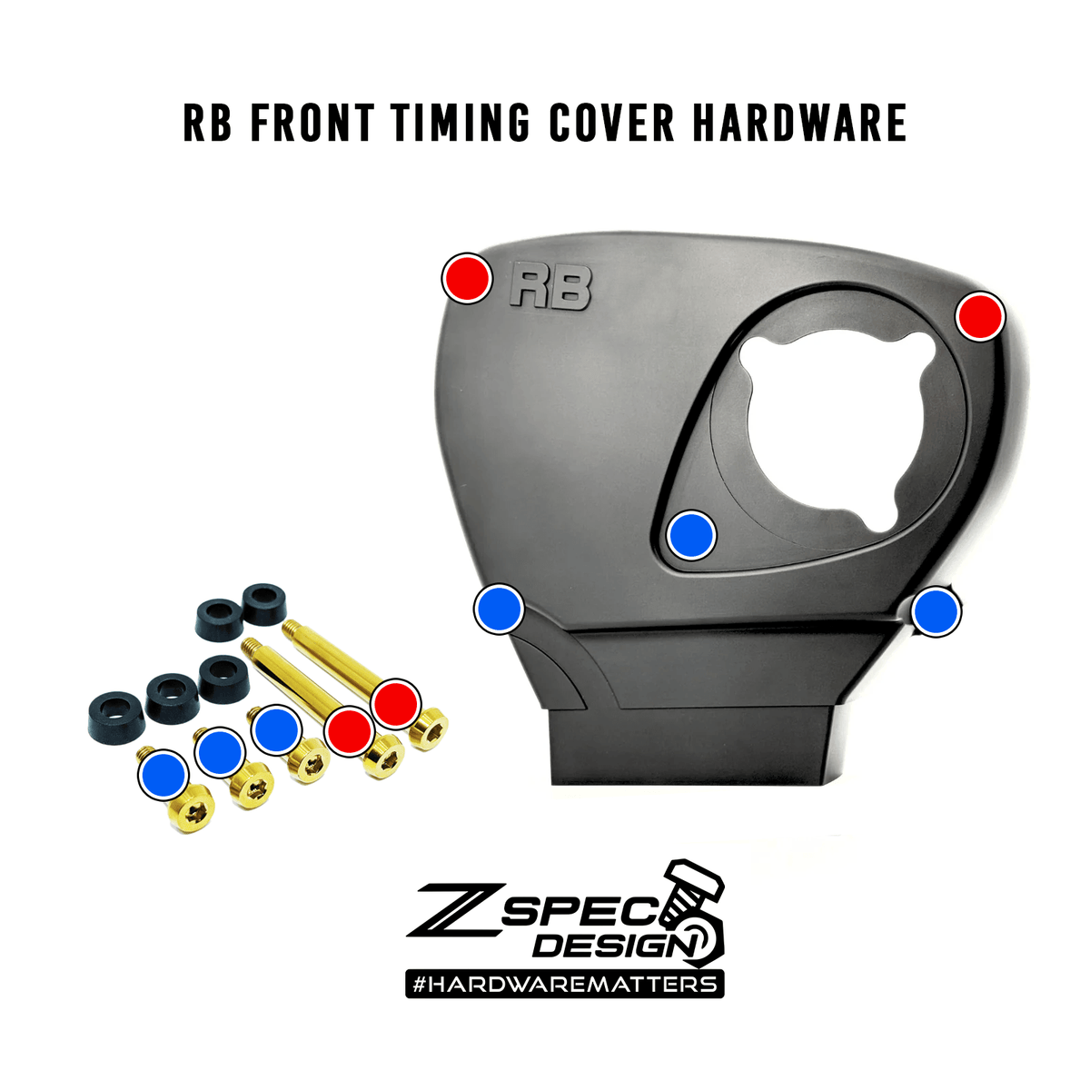 ZSPEC Engine Timing Cover Fasteners for Nissan RB26 Engine, Grade-5 Titanium