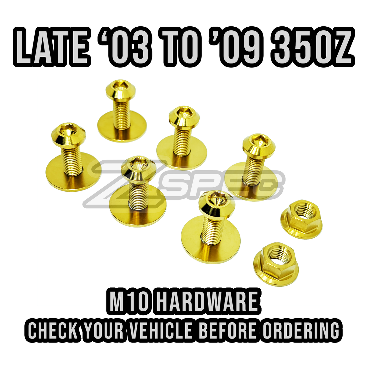 ZSPEC Strut Brace Fastener Kit for Late '03-09 Nissan 350z, M10-1.25 Titanium