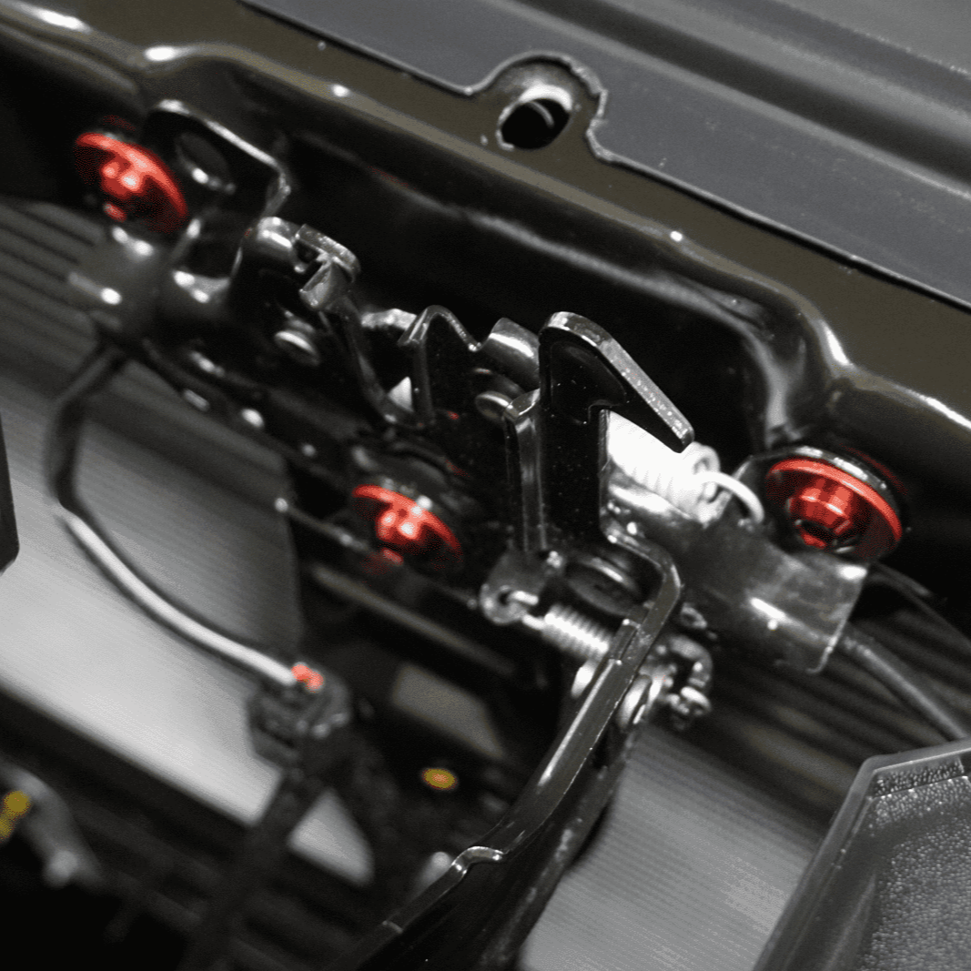 ZSPEC Hood Latch & Hinges Fasteners for '22+ Nissan Frontier D41, Titanium & Billet