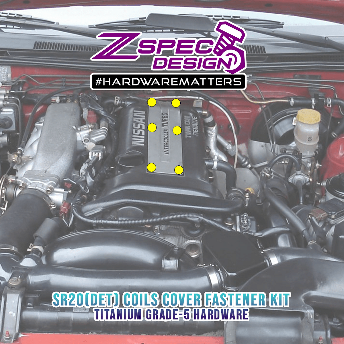 ZSPEC Coils-Cover Hardware Kit, Nissan SR20(DE/DET), Grade-5 Titanium