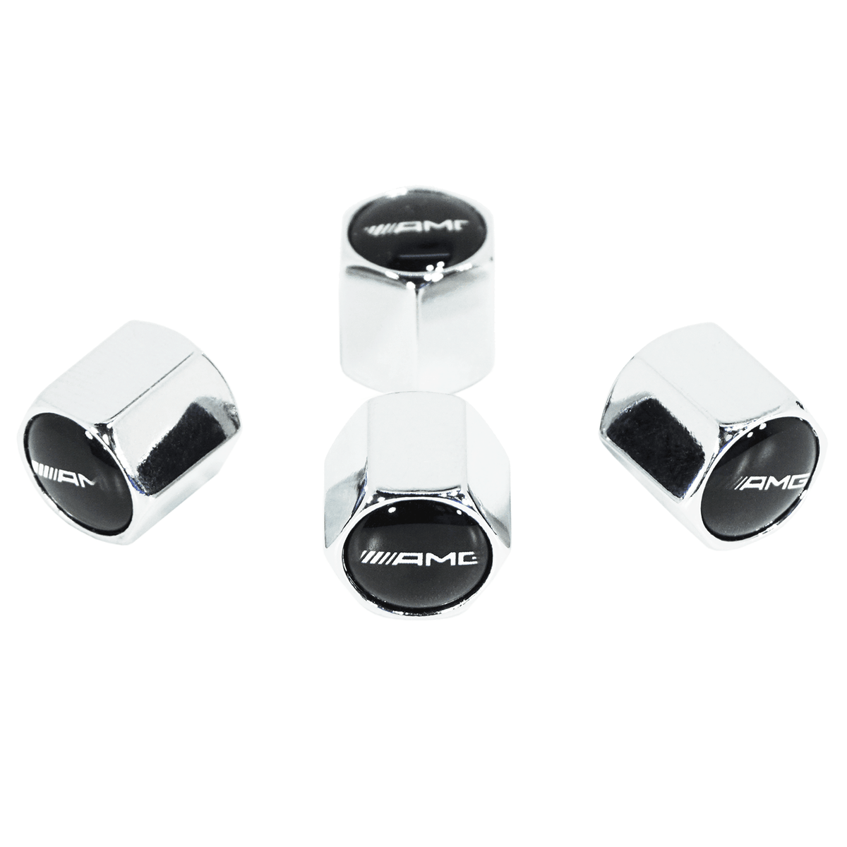 Chrome Valve Stem Tire Caps, Style: AMG