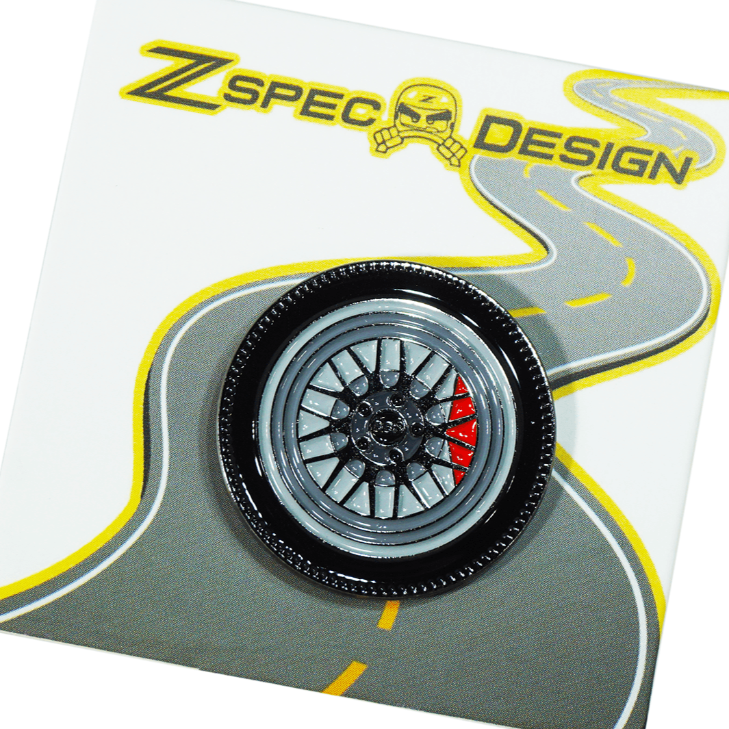ZSPEC Wheel Pin - Mesh Classic Design - great for Lapels, Hats, Backpacks