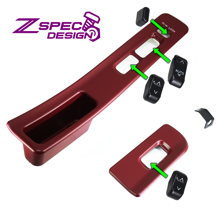 Z32 300zx Door Window-Switch & Finishers Refresh Kit, Bezels & Buttons