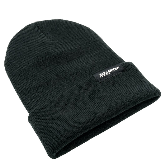 HAT KNIT BLACK FOLD CUFF AUTOMETER