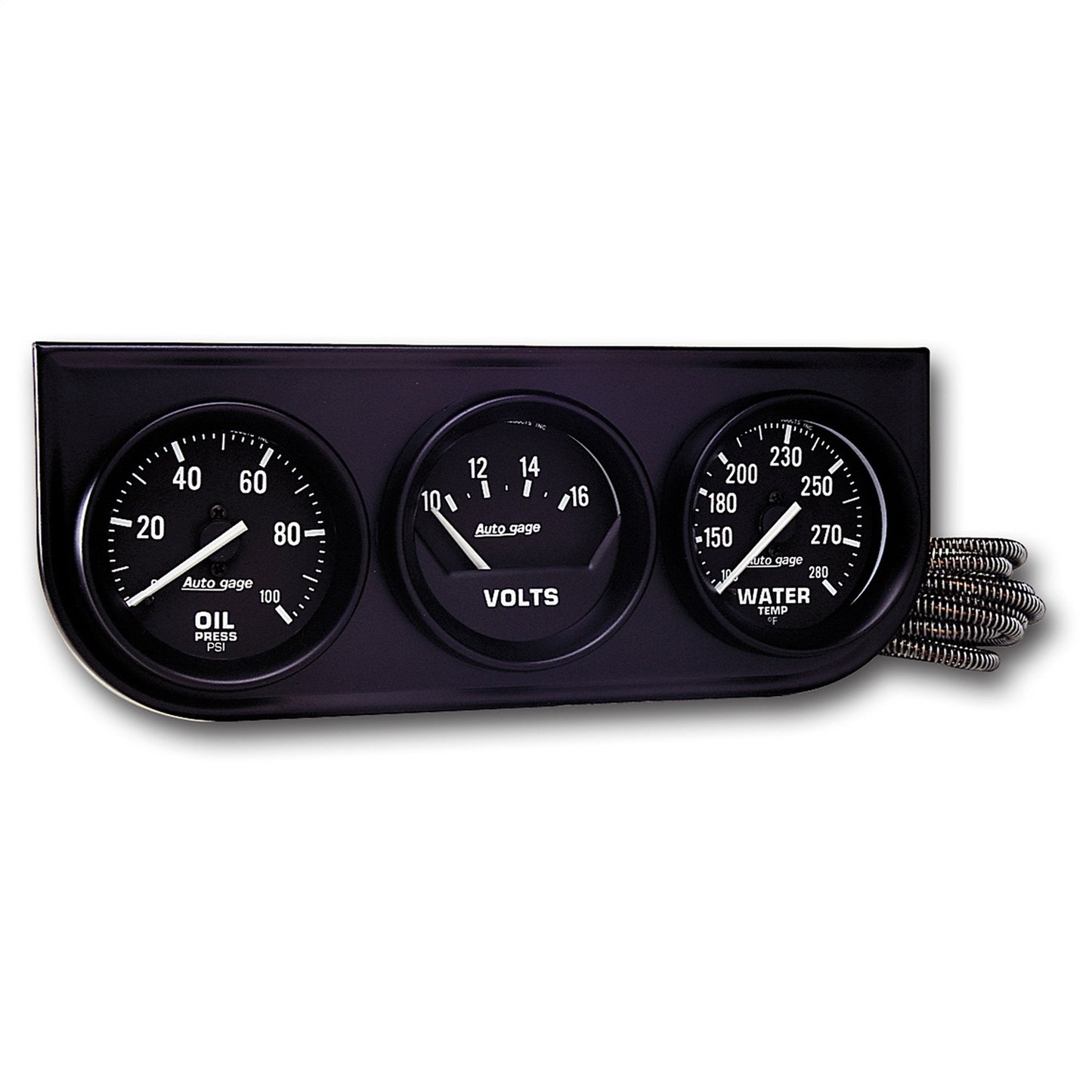 GAUGE CONSOLE OILP/WTMP/VOLT 2-1/16 In.  100 PSI/280 Fahrenheit/18V MECH BLK DIAL BLK BZL AG