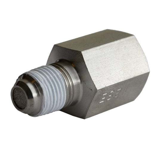 FITTING SNUBBER ADAPTER 1/8 In. NPT FEMALE TO 1/8 In. NPT MALE STAINLESS STEEL FOR FUEL PRESSURE