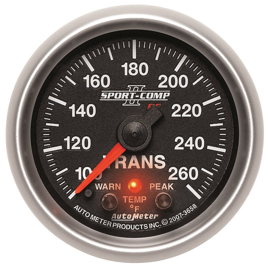 AutoMeter 2-1/16 In. TRANSMISSION TEMPERATURE 100-260 Fahrenheit SPORT-COMP II