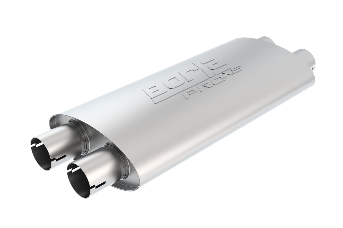 Borla ProXS Muffler 2.25in Dual Inlet / 2.25in Dual Outlet 4in X 9.5in Oval X 19in Long Body...