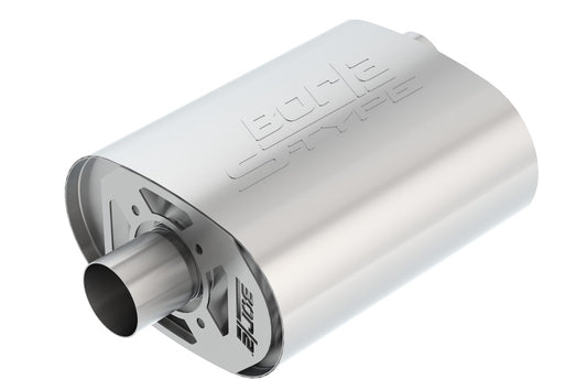 CrateMuffler Muffler Ford Coyote 5.0L V8 Moderate Output 2.5in Offset Inlet/ 2.5in Center Outlet S-Type