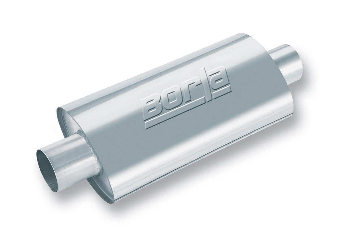Borla XR-1 Sportsman Racing Muffler 4in Center Inlet/ 4in Center Outlet 4.5in X 7.88in Oval X...