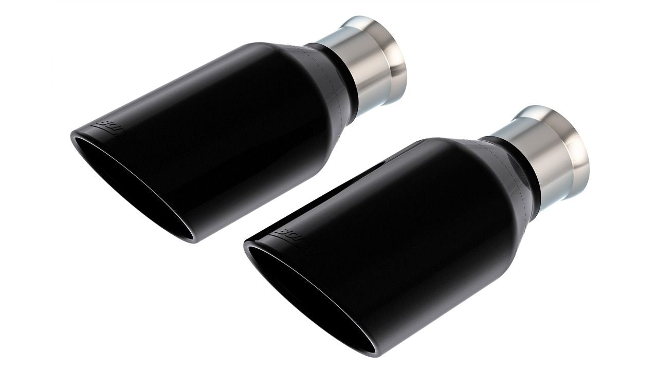1500 TRX 2021-2023 Tip Kit Single Round Rolled Edge Angle-Cut Black Chrome