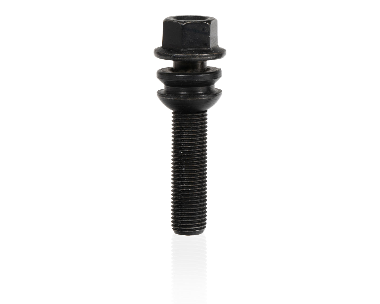 Wheel Bolt M14 X 1.5 X 53mm X 19mm Hex Spinning Round-Seat Black Finish